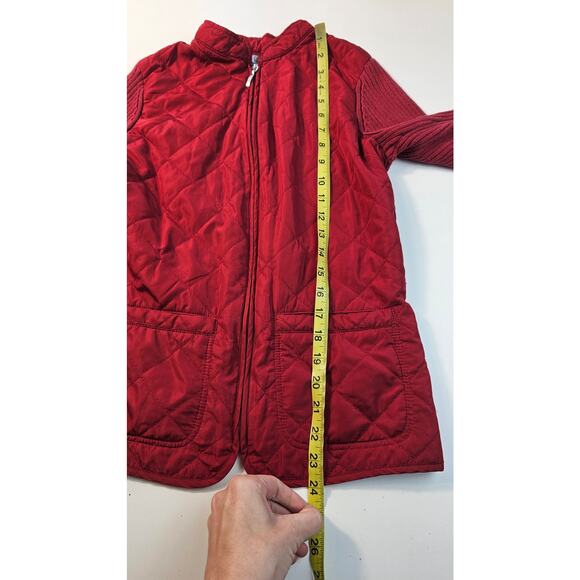 PS PETITE S mixed media LIGHT puffer quilted full zip jacket shaket sweater - Picture 8 of 8